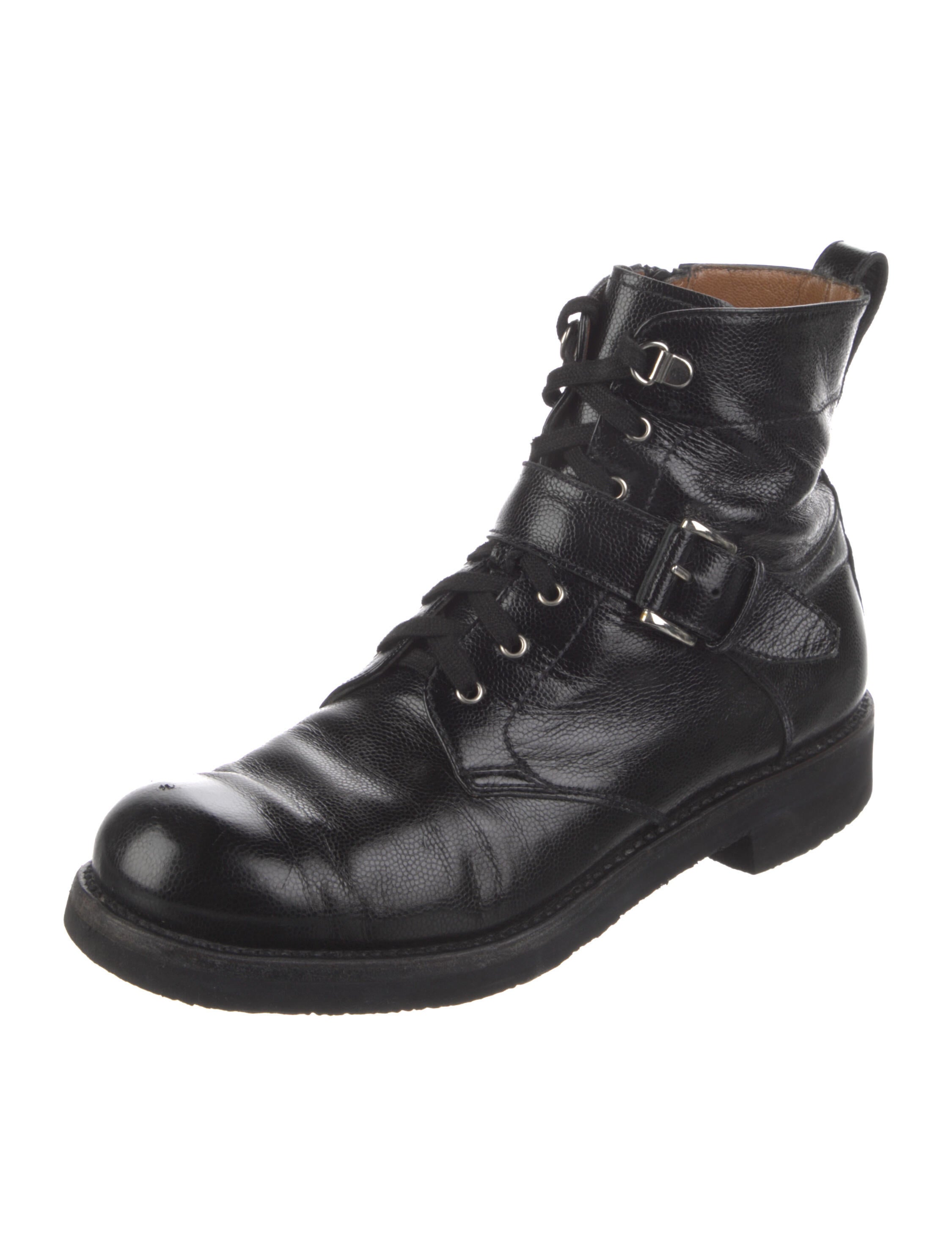 Gravati Patent Leather Combat Boots