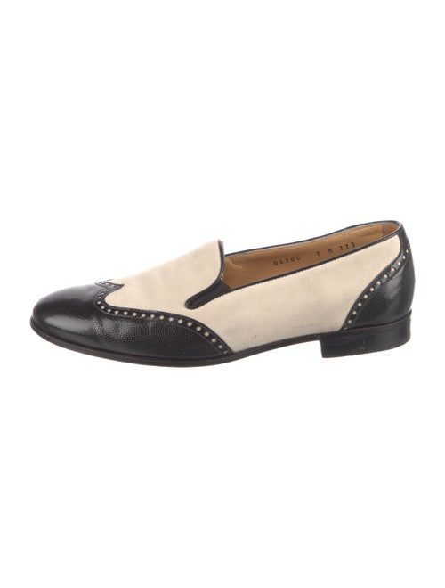 Gravati Leather Colorblock Pattern Loafers