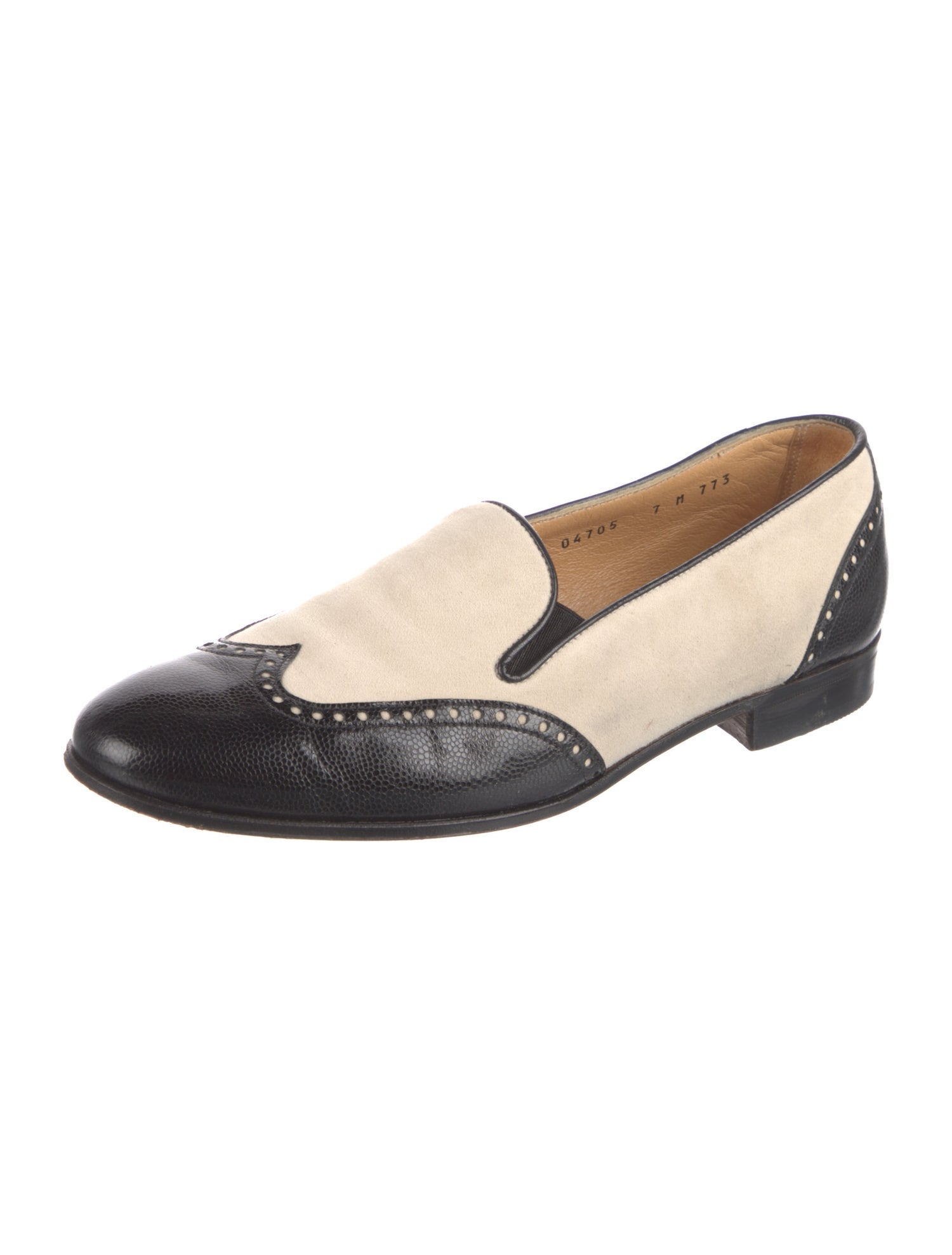 Gravati Leather Colorblock Pattern Loafers