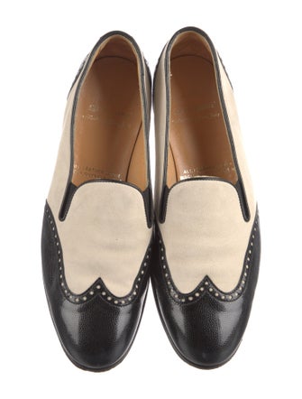 Gravati Leather Colorblock Pattern Loafers