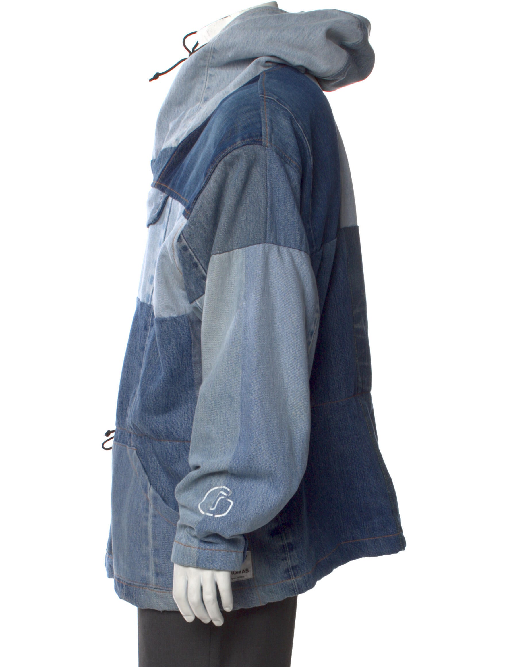 Gallery Dept. Denim Patchwork Anorak Colorblock Pattern Hoodie