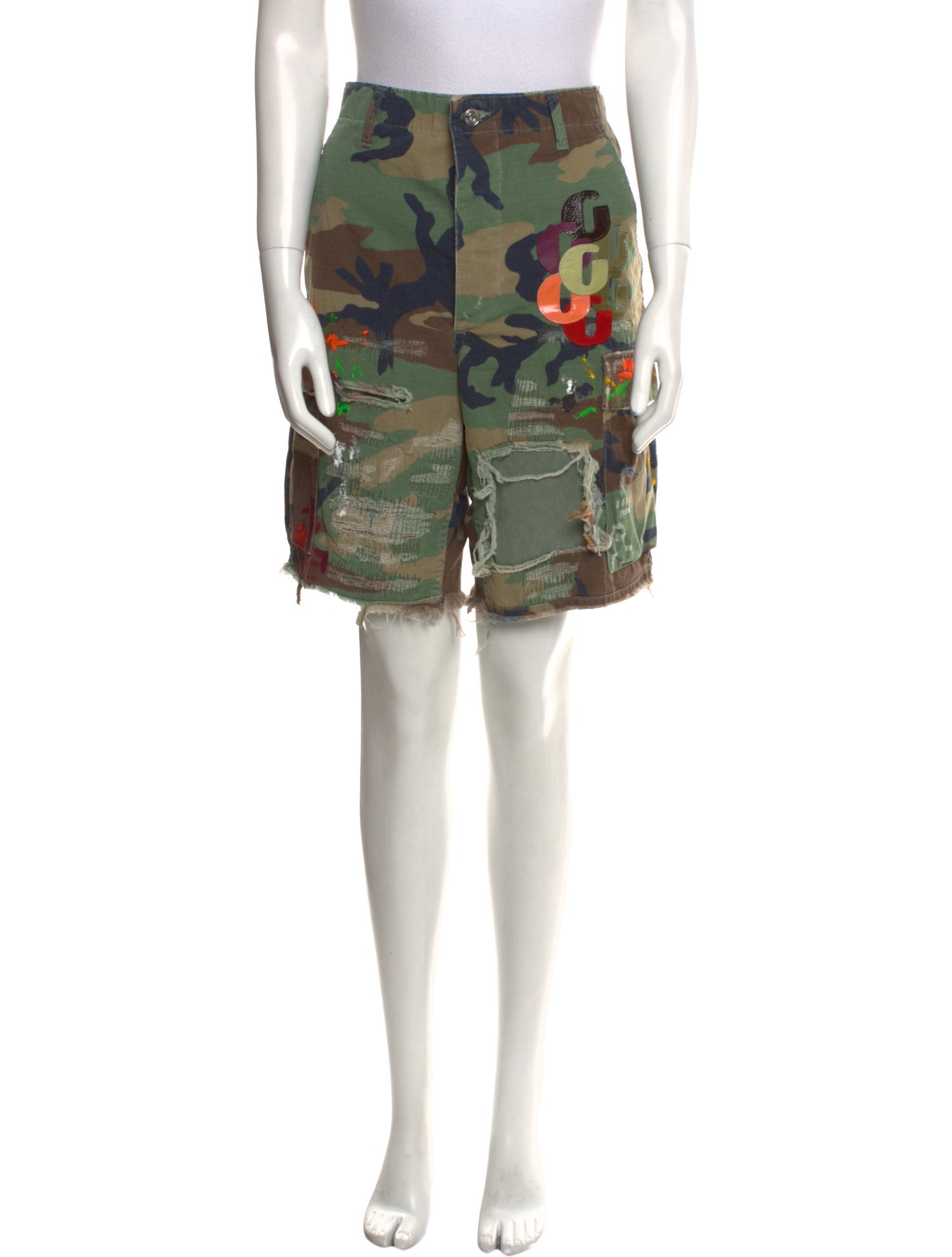 Gallery Dept. G Patch Woodland Camouflage Knee-Length Shorts w/ Tags