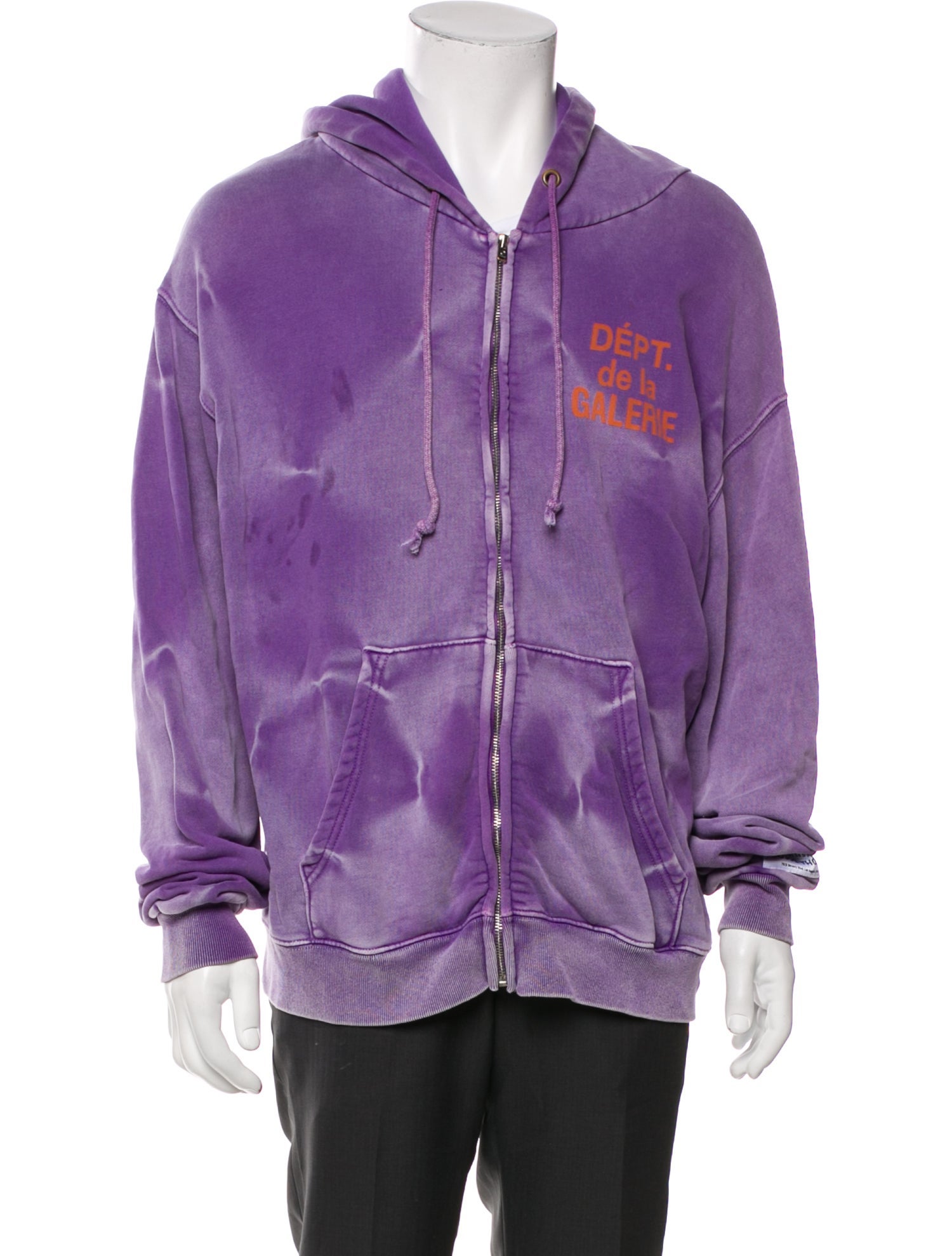 Gallery Dept. Logo ZIp Up Graphic Print Hoodie