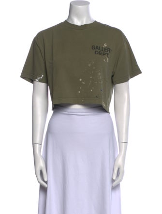 Gallery Dept. Graphic Print Crew Neck Crop Top