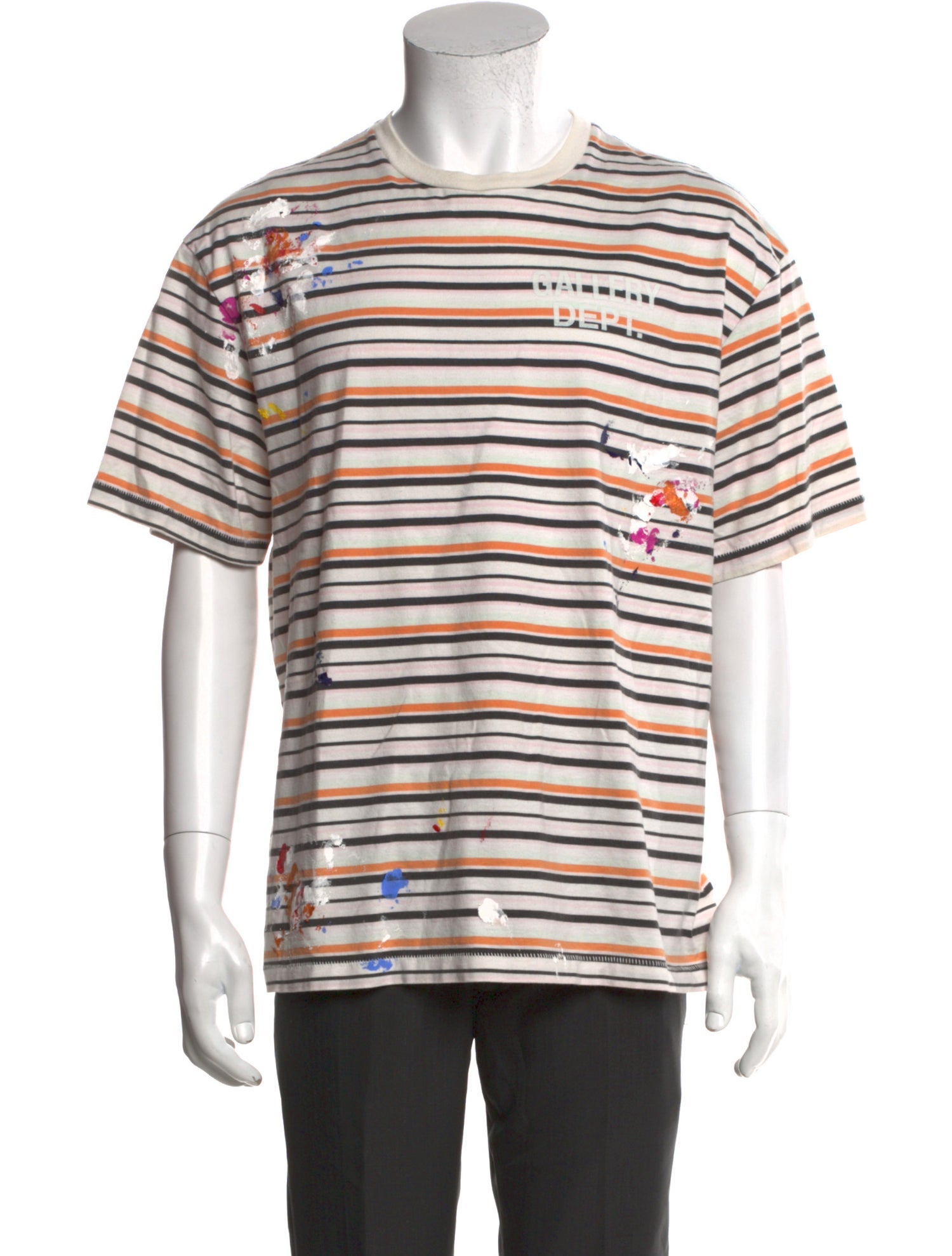 Gallery Dept. Paint Splatter Striped T-Shirt