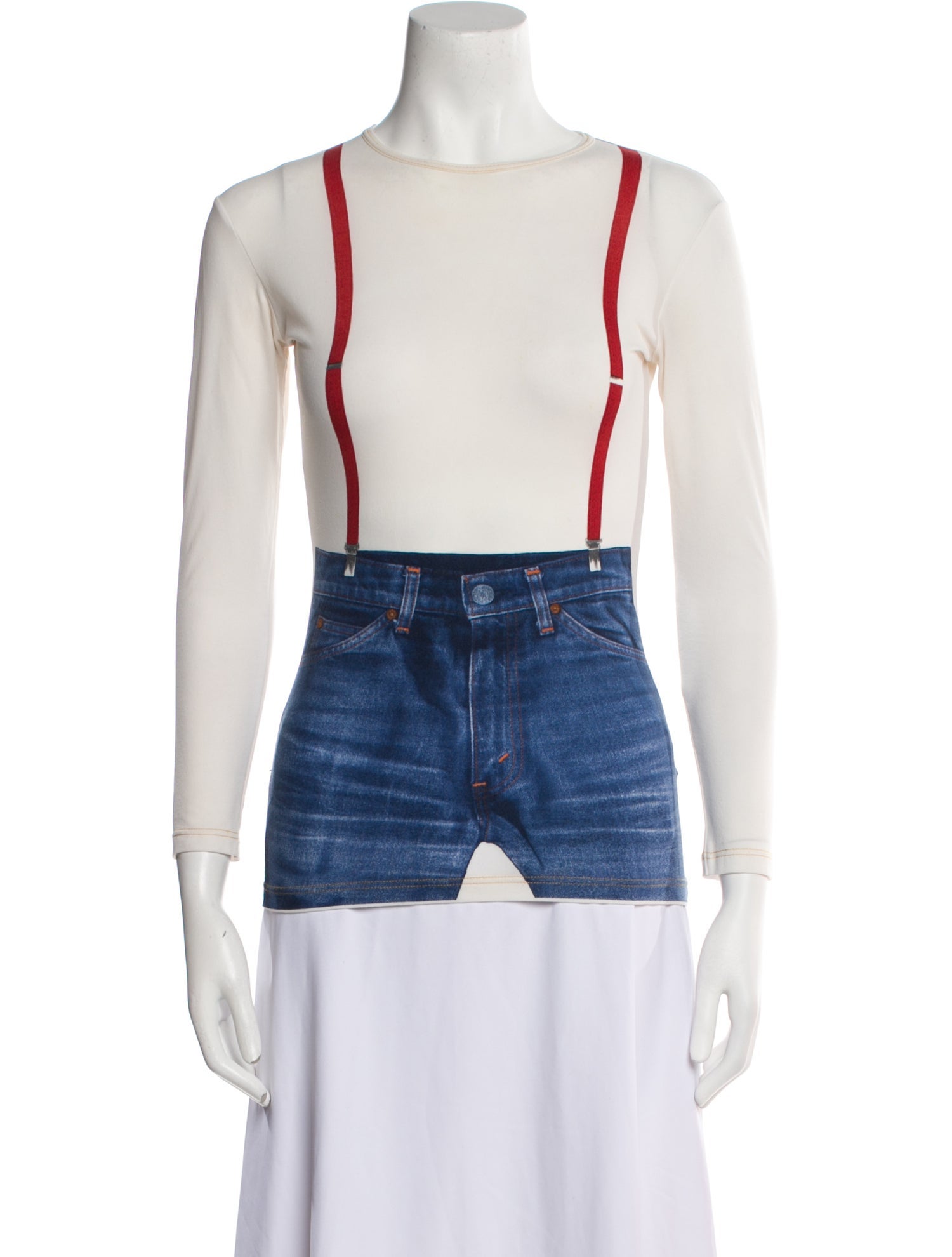 Gaultier Jeans Colorblock Pattern Crew Neck Tank Top