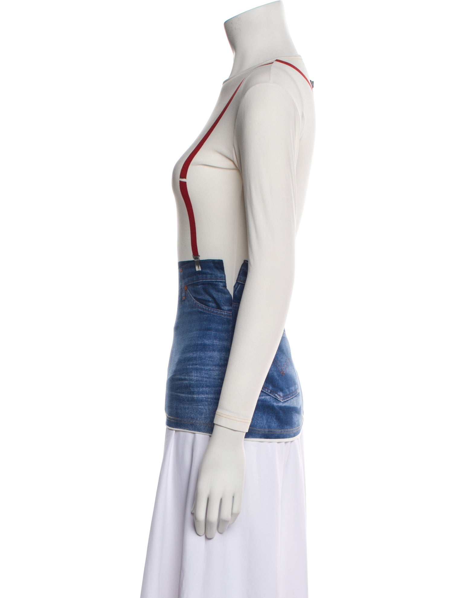 Gaultier Jeans Colorblock Pattern Crew Neck Tank Top