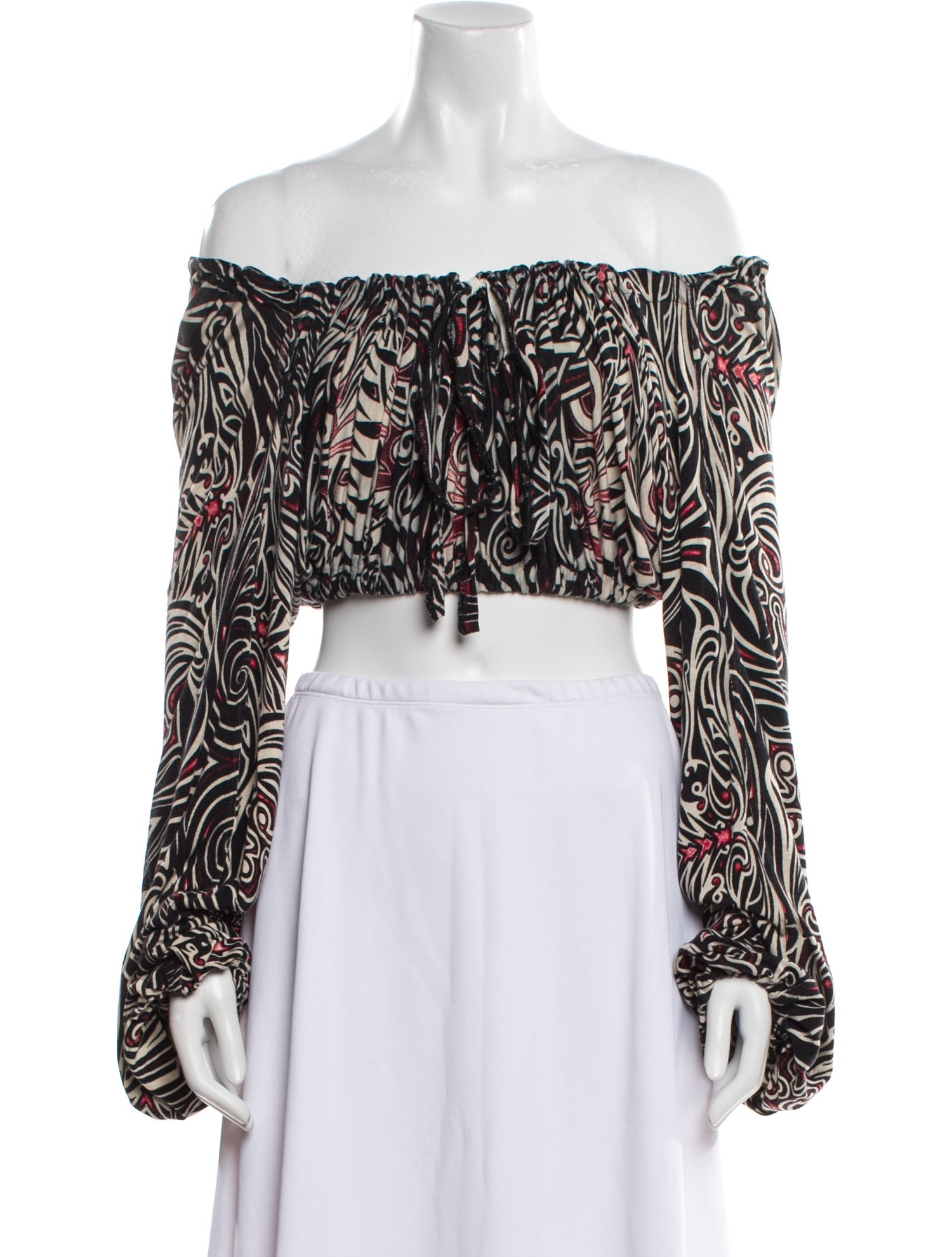 Gaultier Jeans Vintage Printed Crop Top