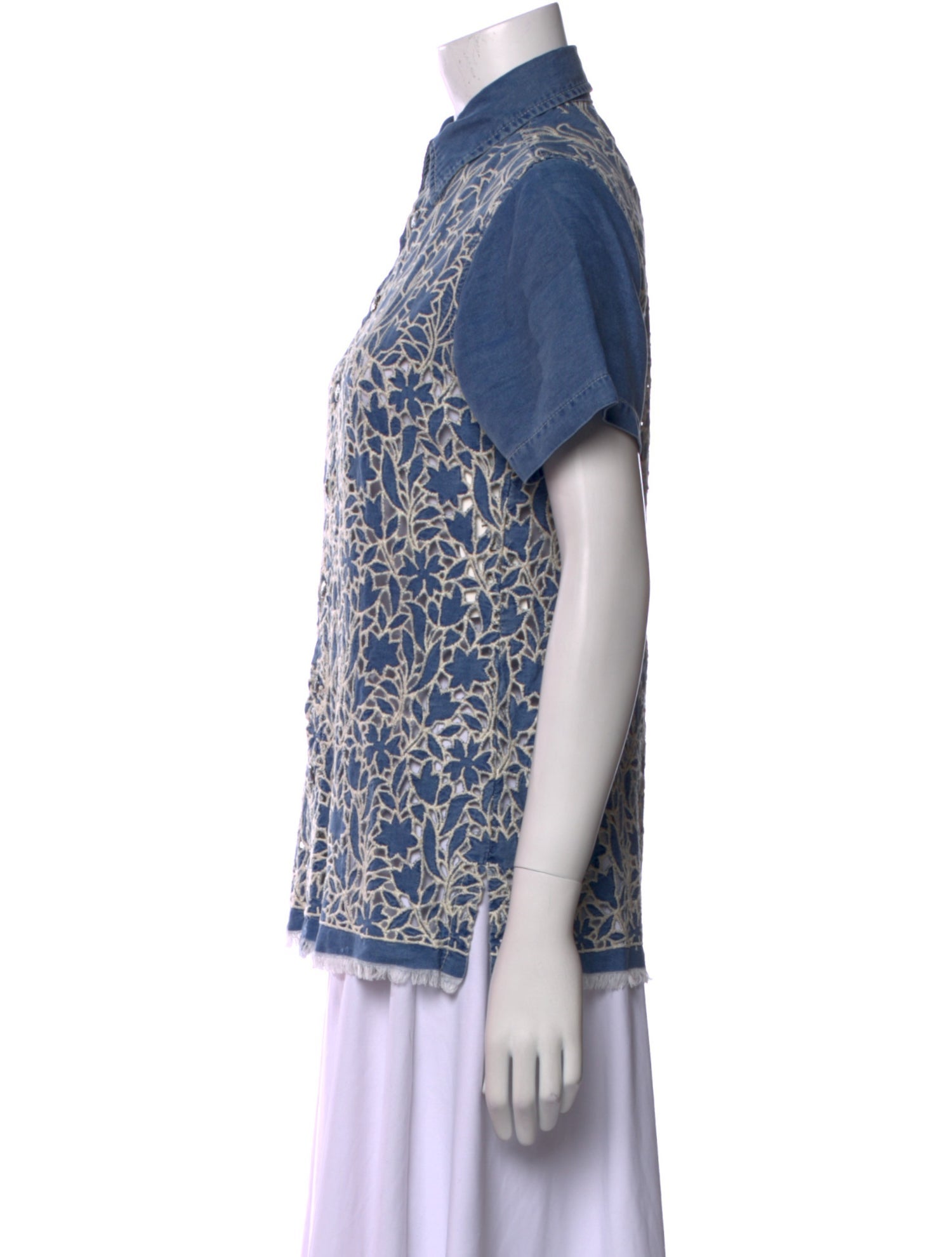 Gaultier Jeans Vintage Paisley Print Button-Up Top