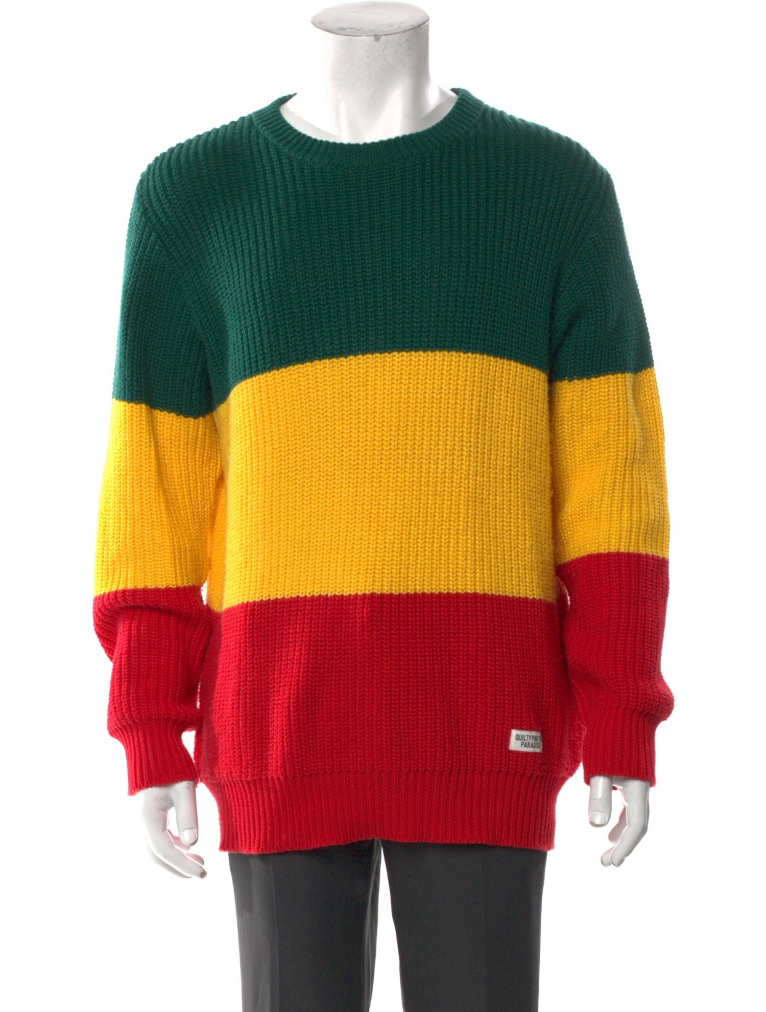 Guilty Parties Colorblock Pattern Crew Neck Pullover