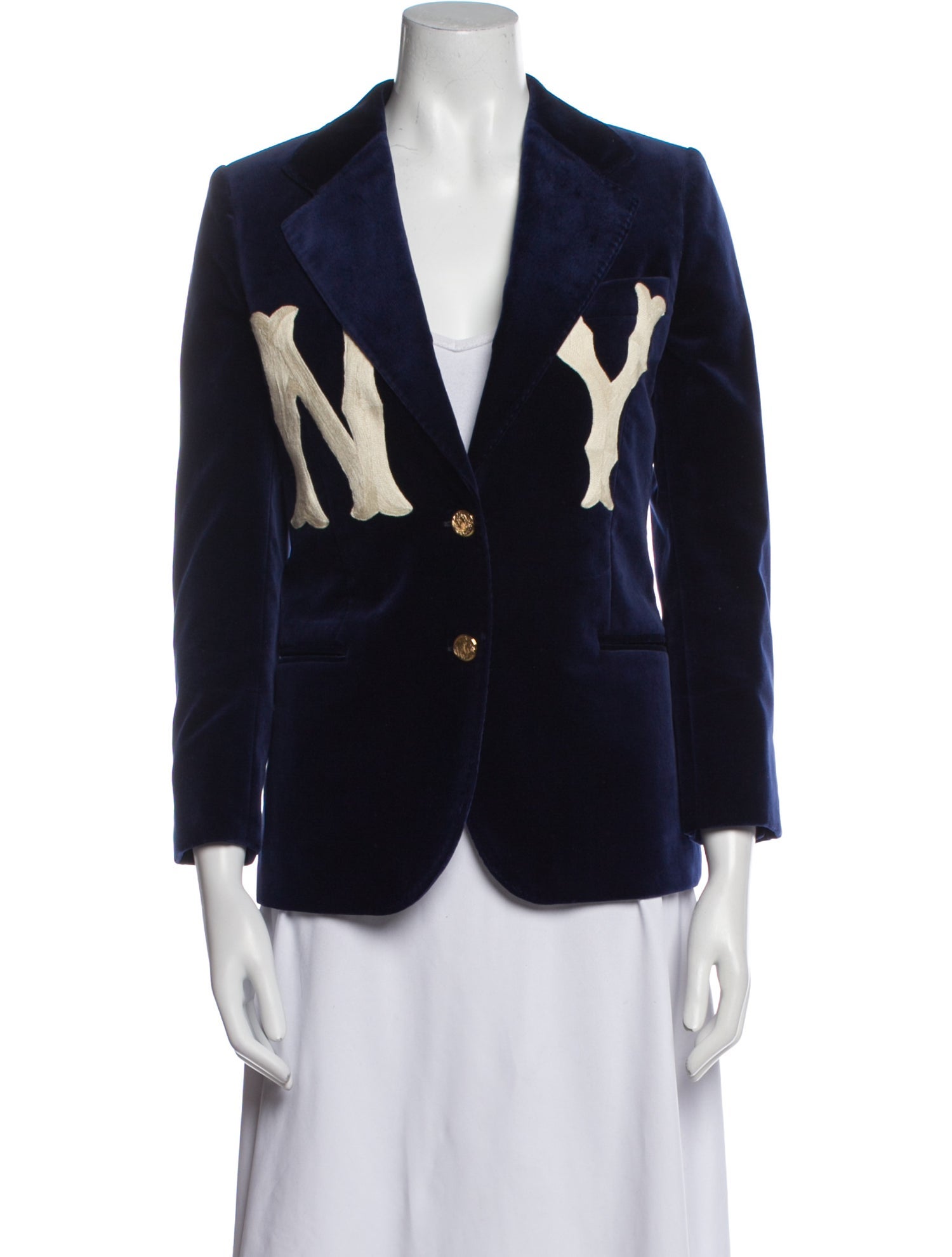 Gucci x MLB NY Yankees Velvet Velvet Blazer