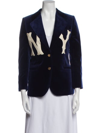 Gucci x MLB NY Yankees Velvet Velvet Blazer
