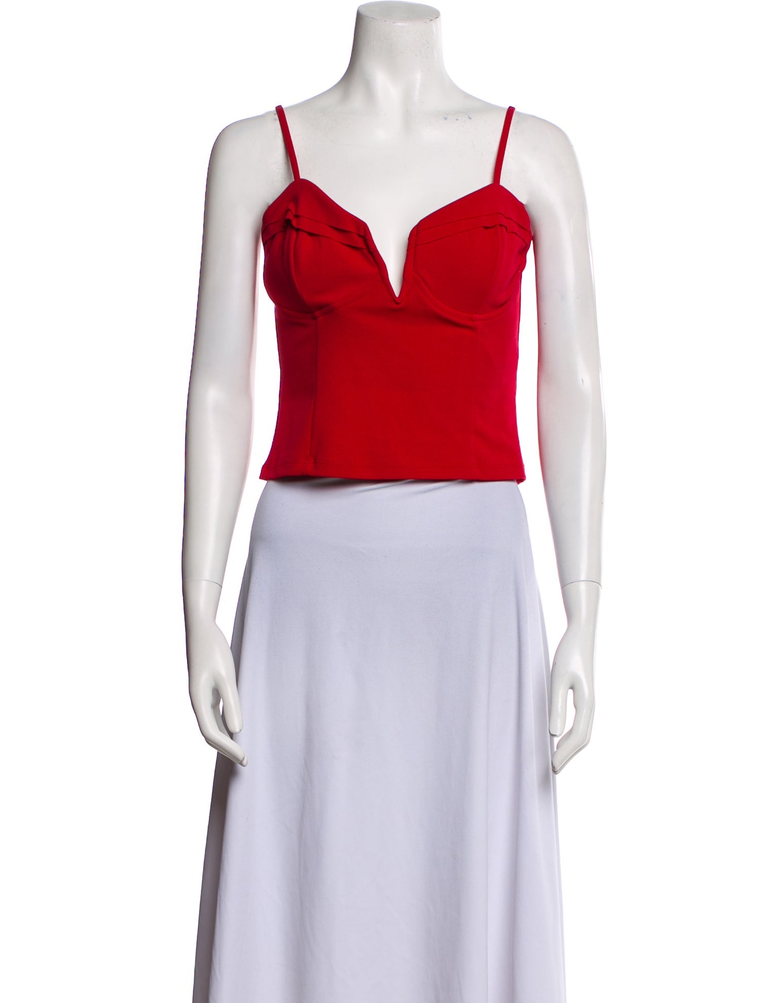 Guess Plunge Neckline Sleeveless Crop Top