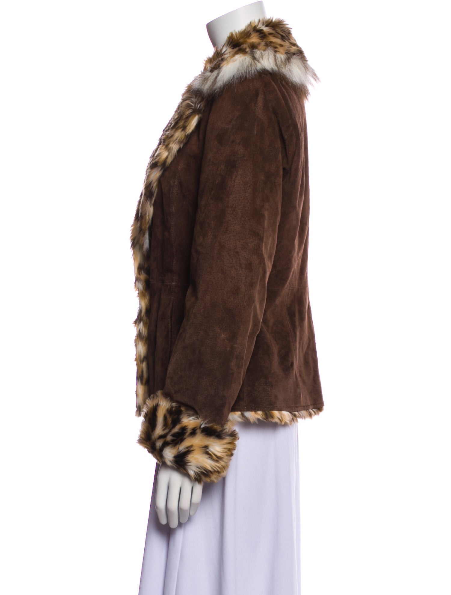 Guess Faux Fur Animal Print Jacket