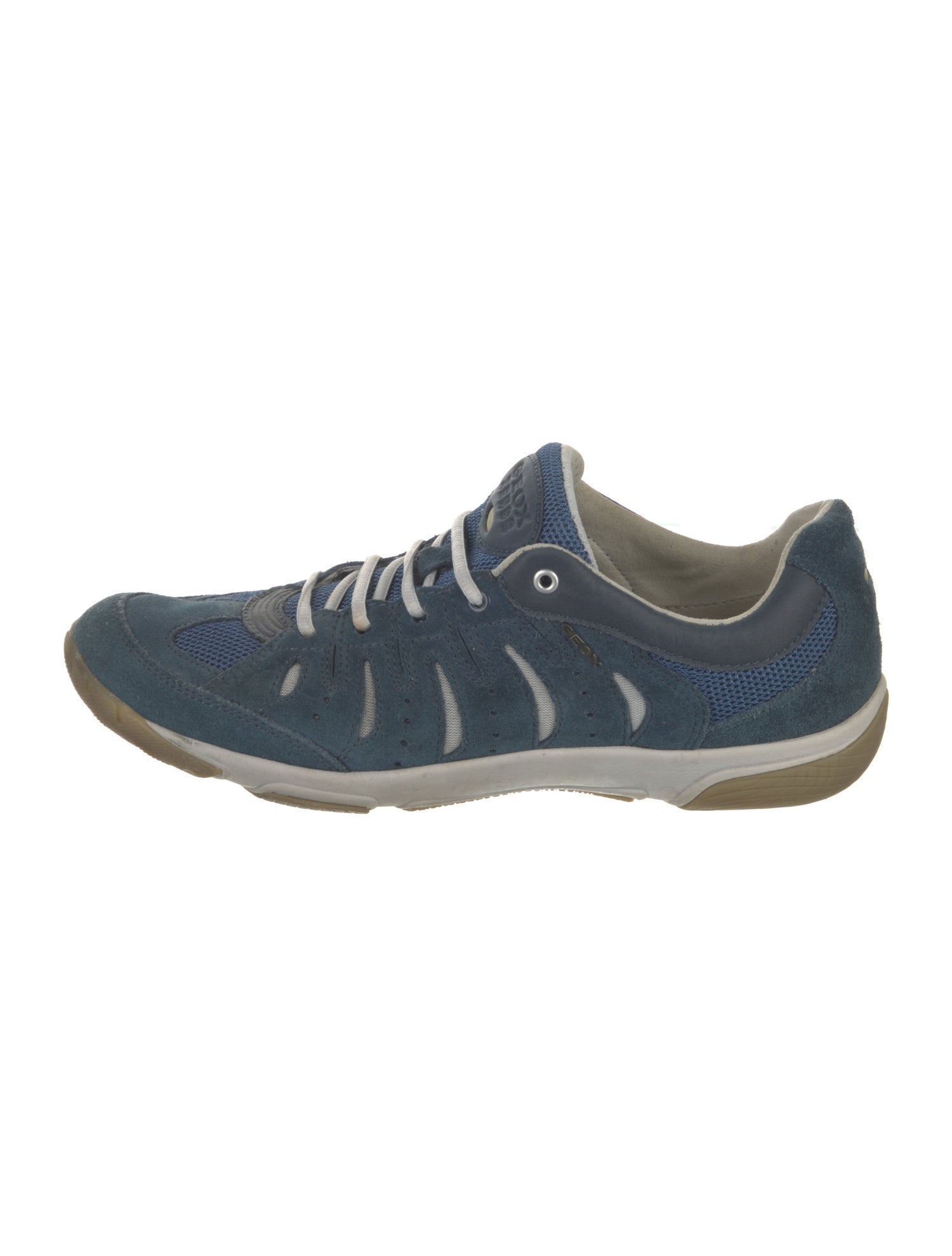 Geox Suede Colorblock Pattern Athletic Sneakers
