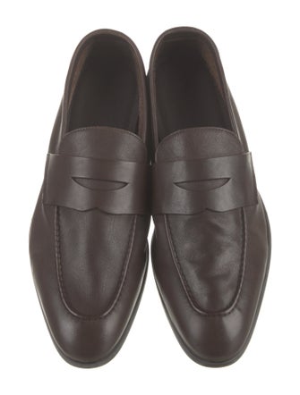 G. Brown Leather Dress Loafers