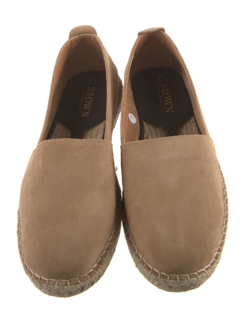 G. Brown Suede Whipstitch Trim Espadrilles