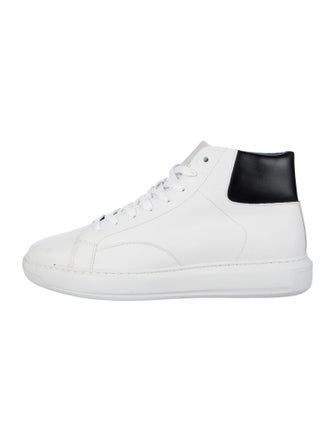 G. Brown Calfskin Colorblock Pattern Sneakers
