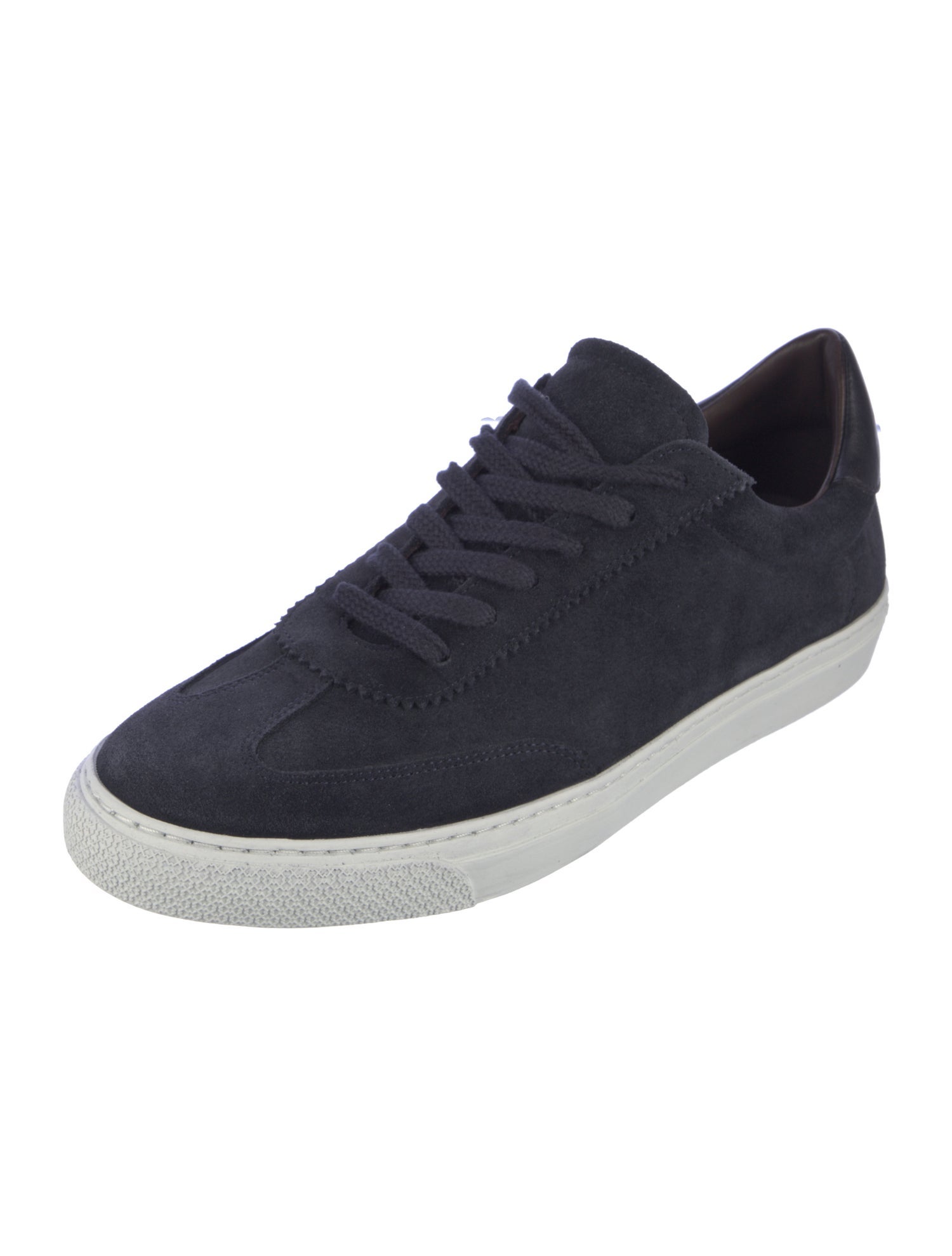 G. Brown Suede Colorblock Pattern Sneakers