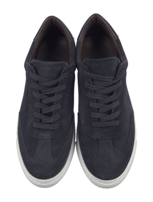 G. Brown Suede Colorblock Pattern Sneakers