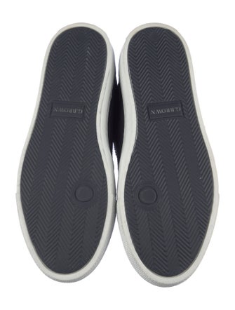 G. Brown Suede Colorblock Pattern Sneakers