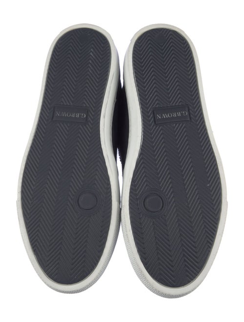 G. Brown Suede Colorblock Pattern Sneakers