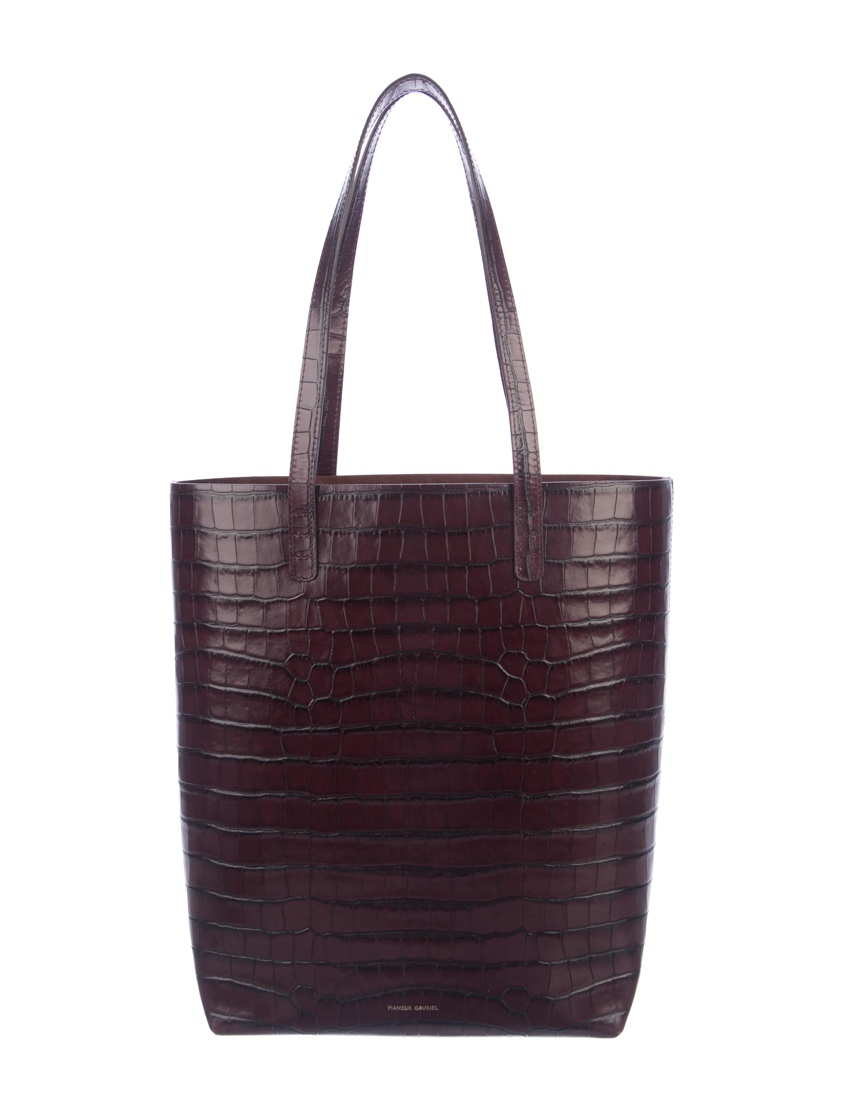 mansur gavriel croc embossed tote