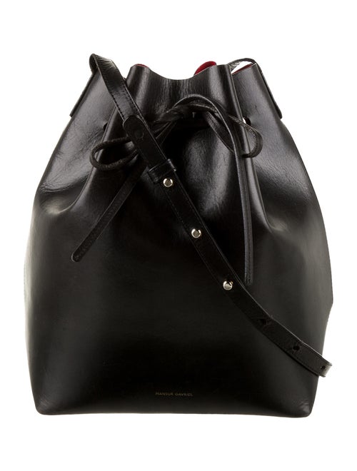 Mansur Gavriel Large Leather Bucket Bag Black