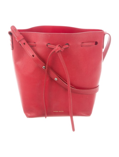 Mansur Gavriel Leather Bucket Bag Red