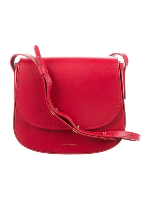 Mansur Gavriel Leather Crossbody Bag Red