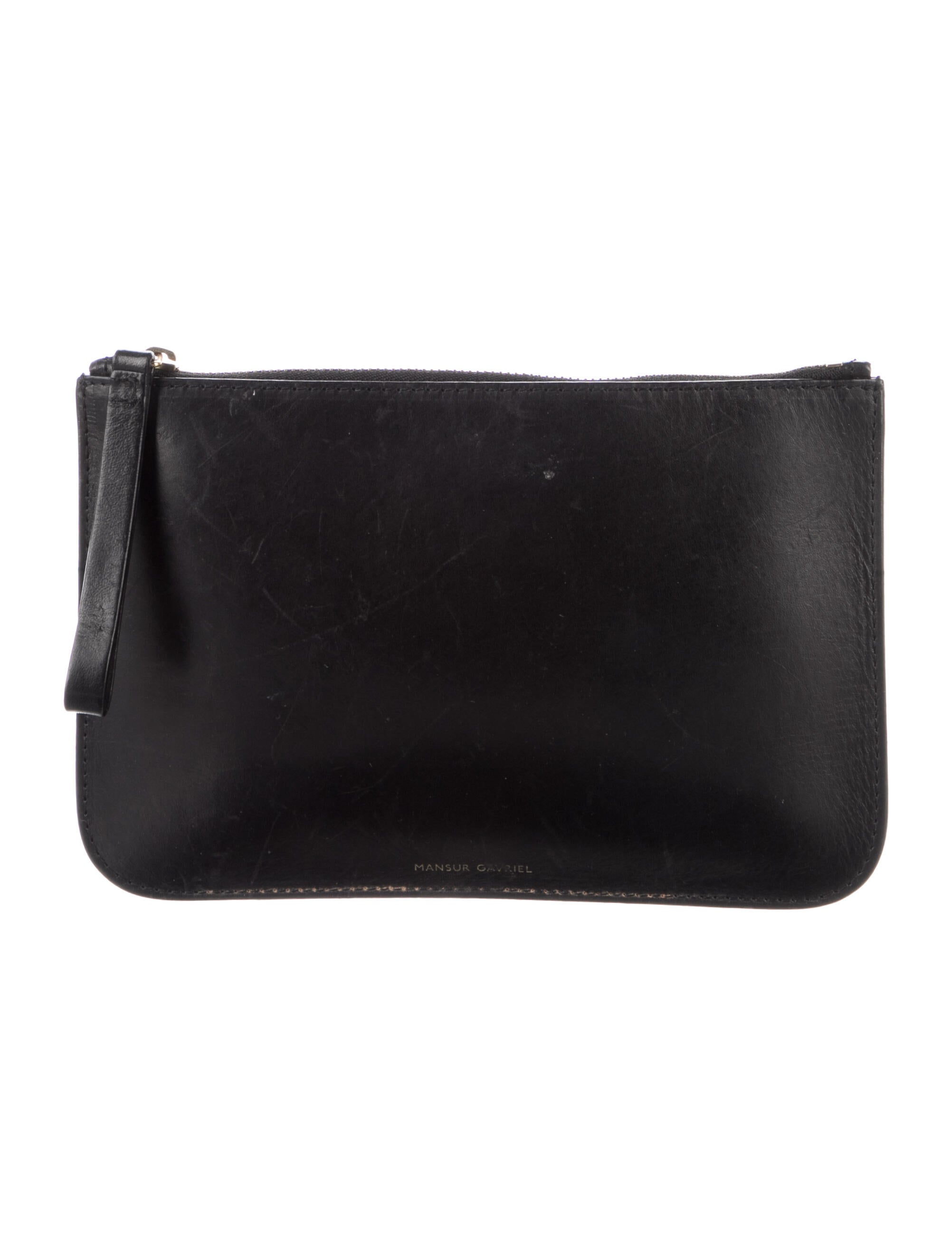 Mansur Gavriel Small Leather Pouch Black Clutches, Handbags