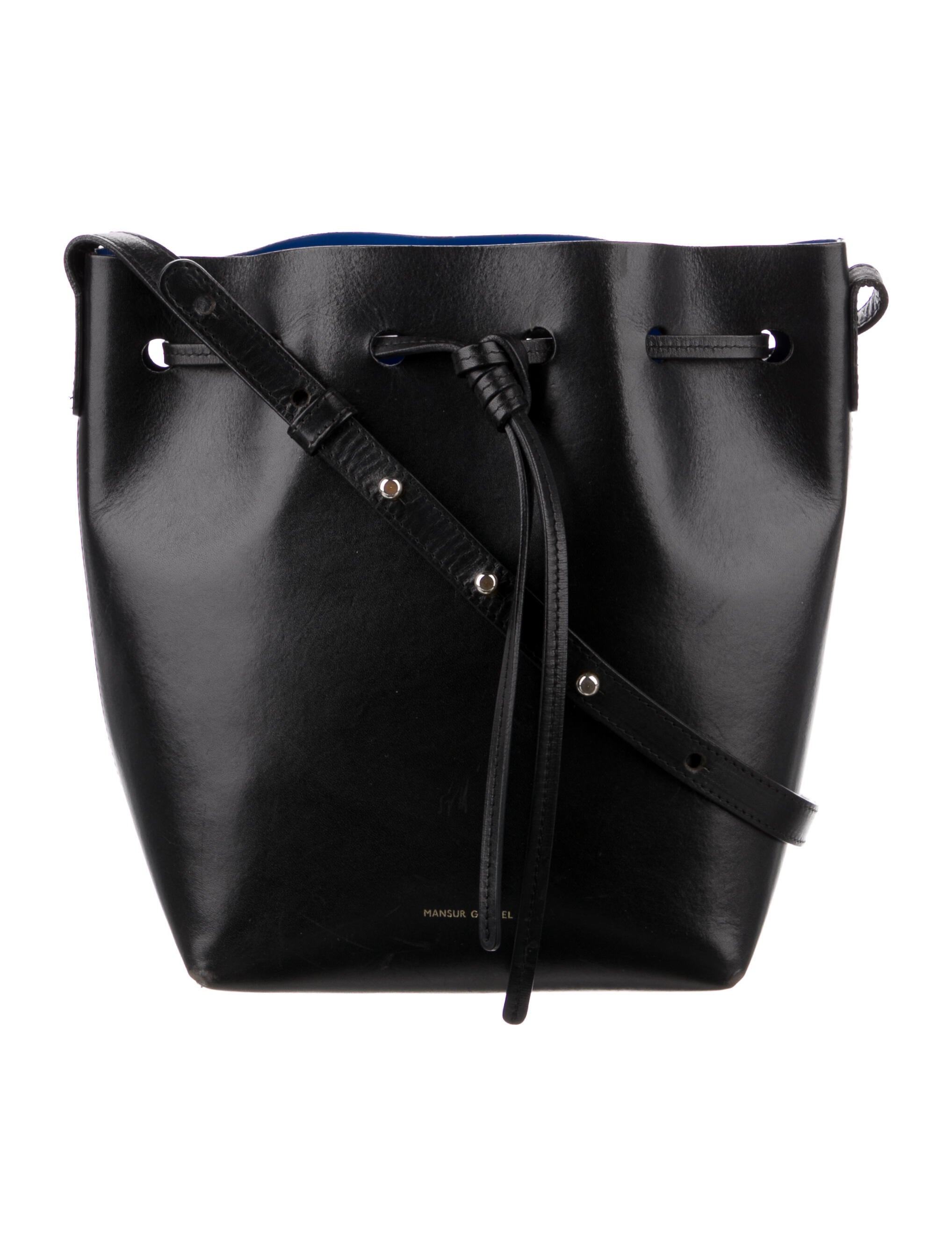 Mansur Gavriel Leather Bucket Bag Black Bucket Bags, Handbags