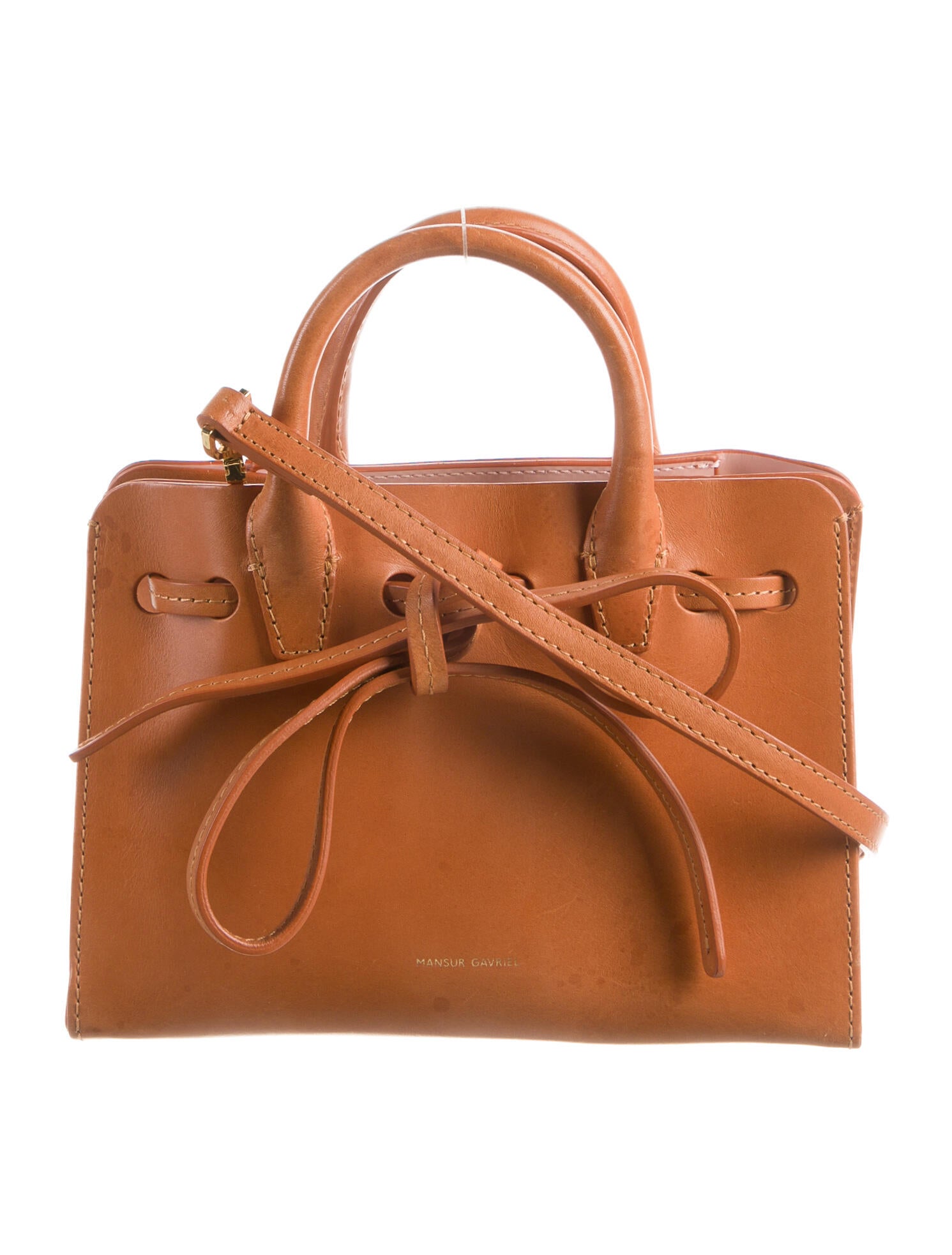 Mansur Gavriel Leather Handle Bag Neutrals Handle Bags, Handbags WGY39756 The RealReal