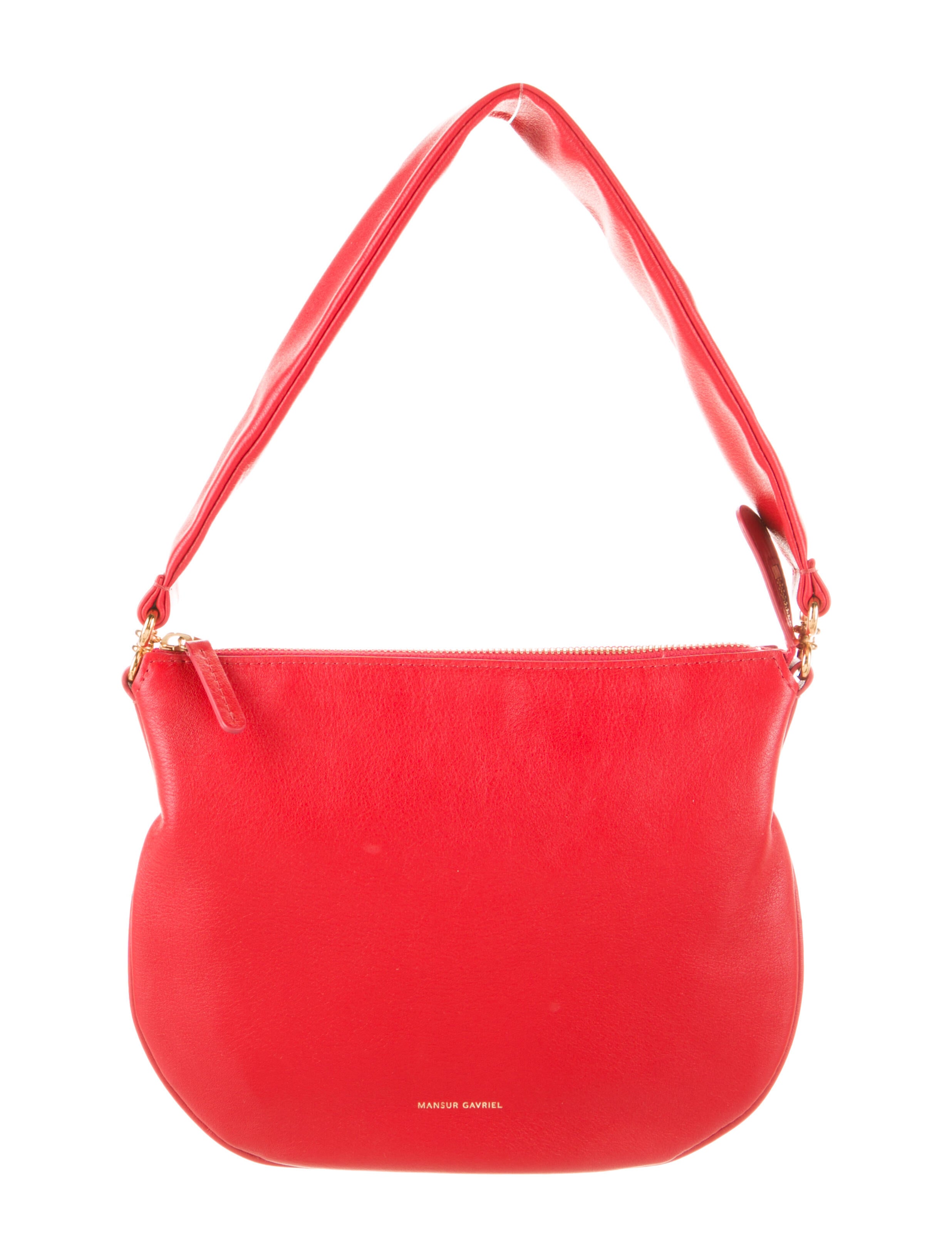 Mansur Gavriel Leather Shoulder Bag Red Shoulder Bags, Handbags