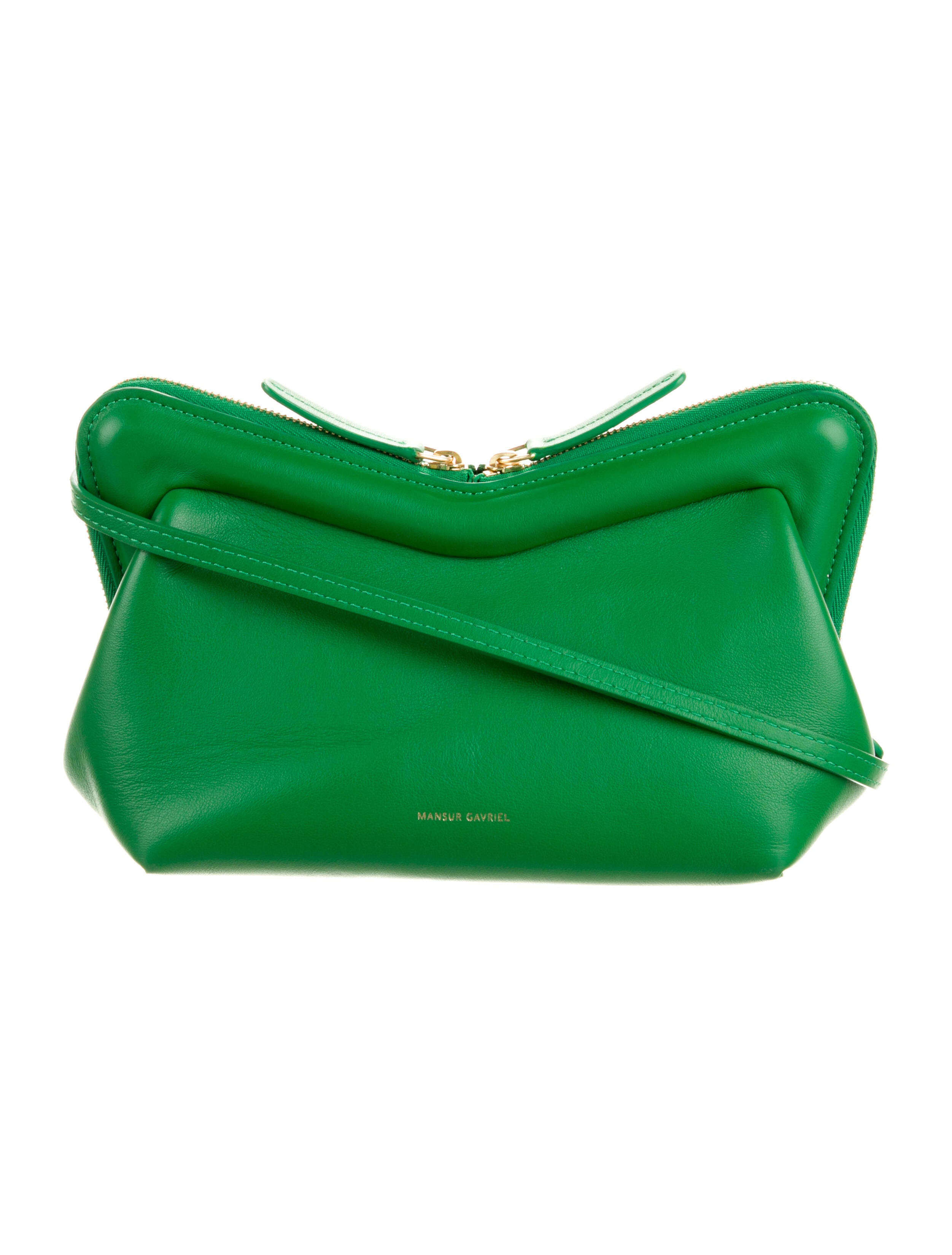 Mansur Gavriel Leather Crossbody Bag Green Crossbody Bags, Handbags