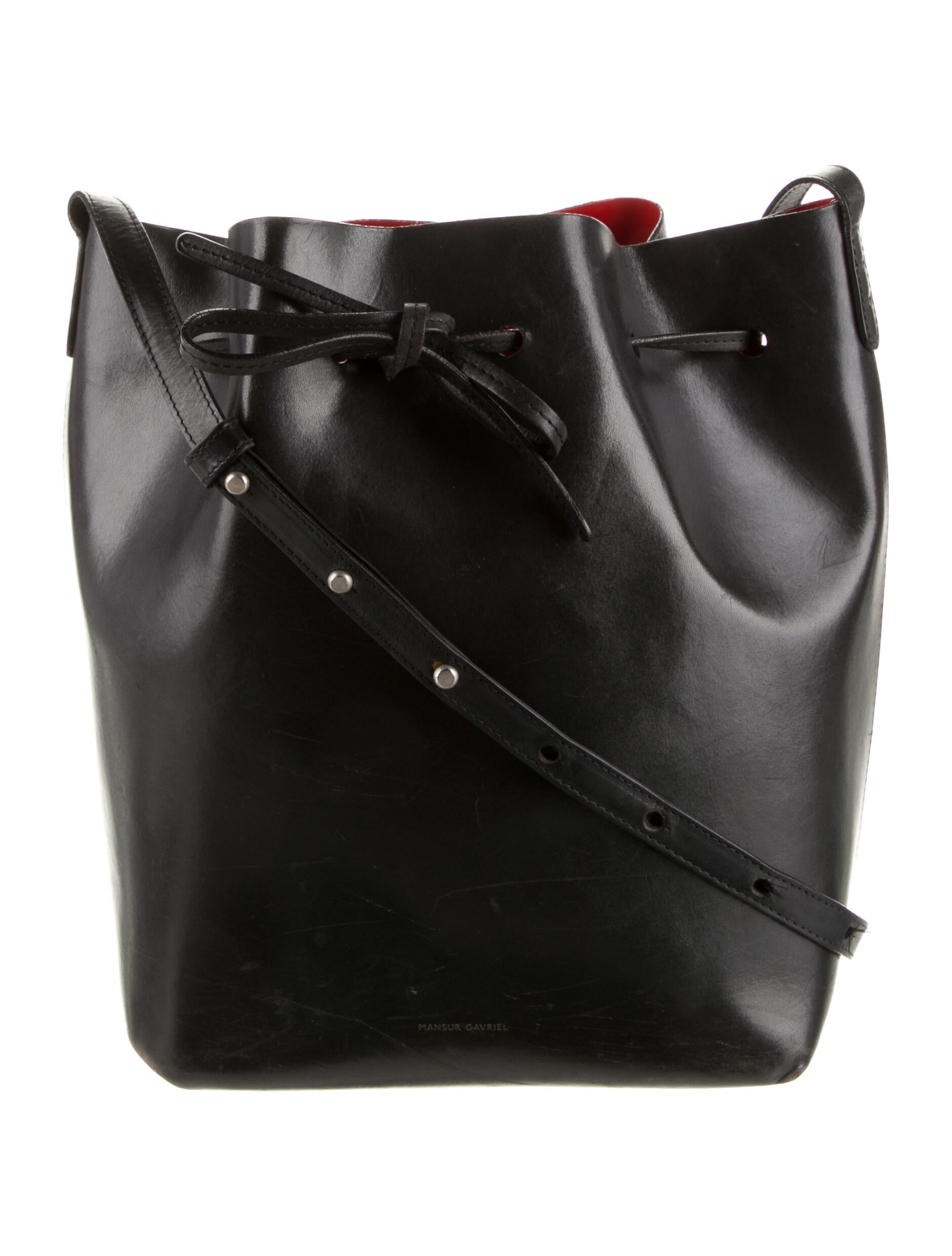 Mansur Gavriel Leather Bucket Bag - Black Bucket Bags