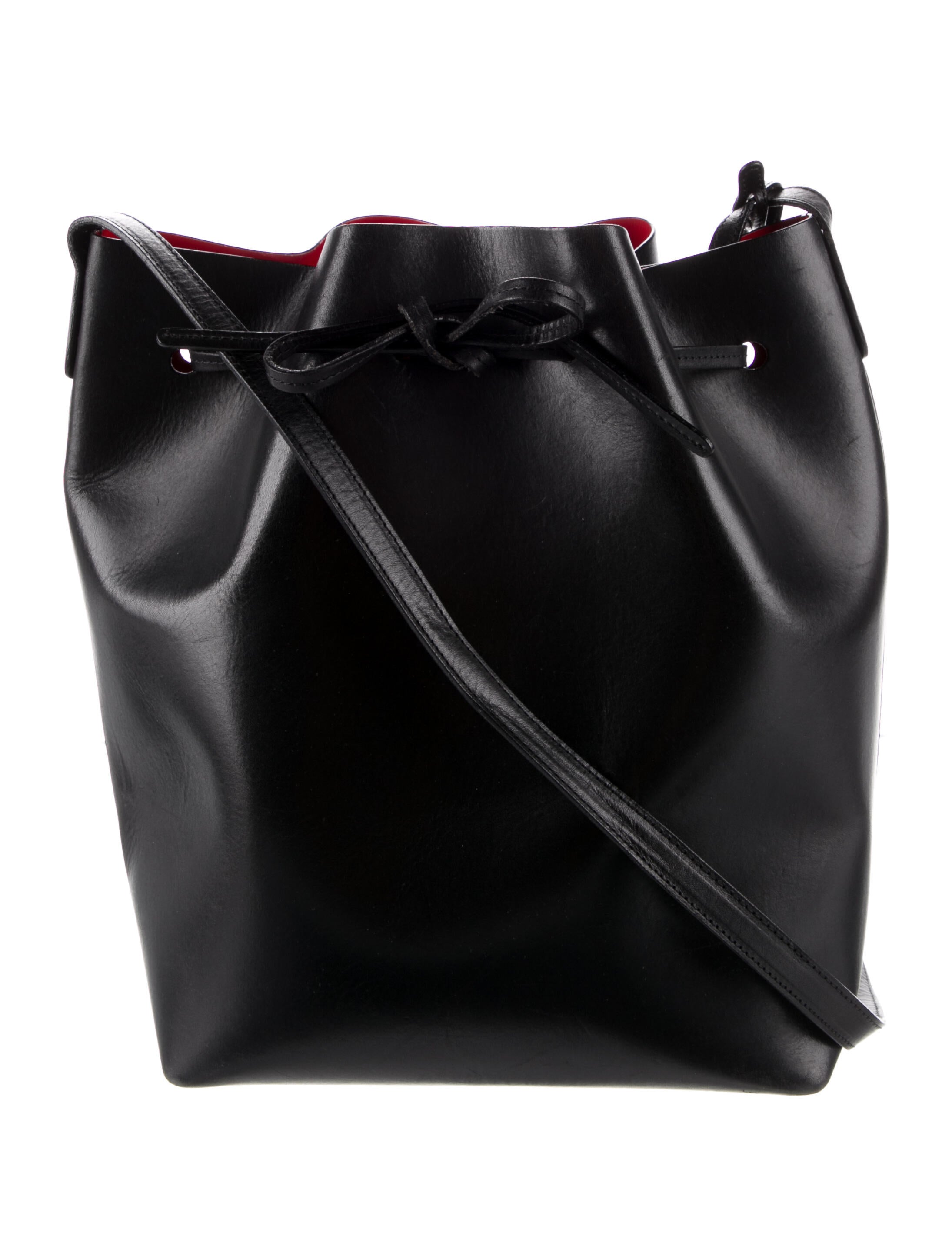 Mansur Gavriel Leather Bucket Bag Black Bucket Bags, Handbags