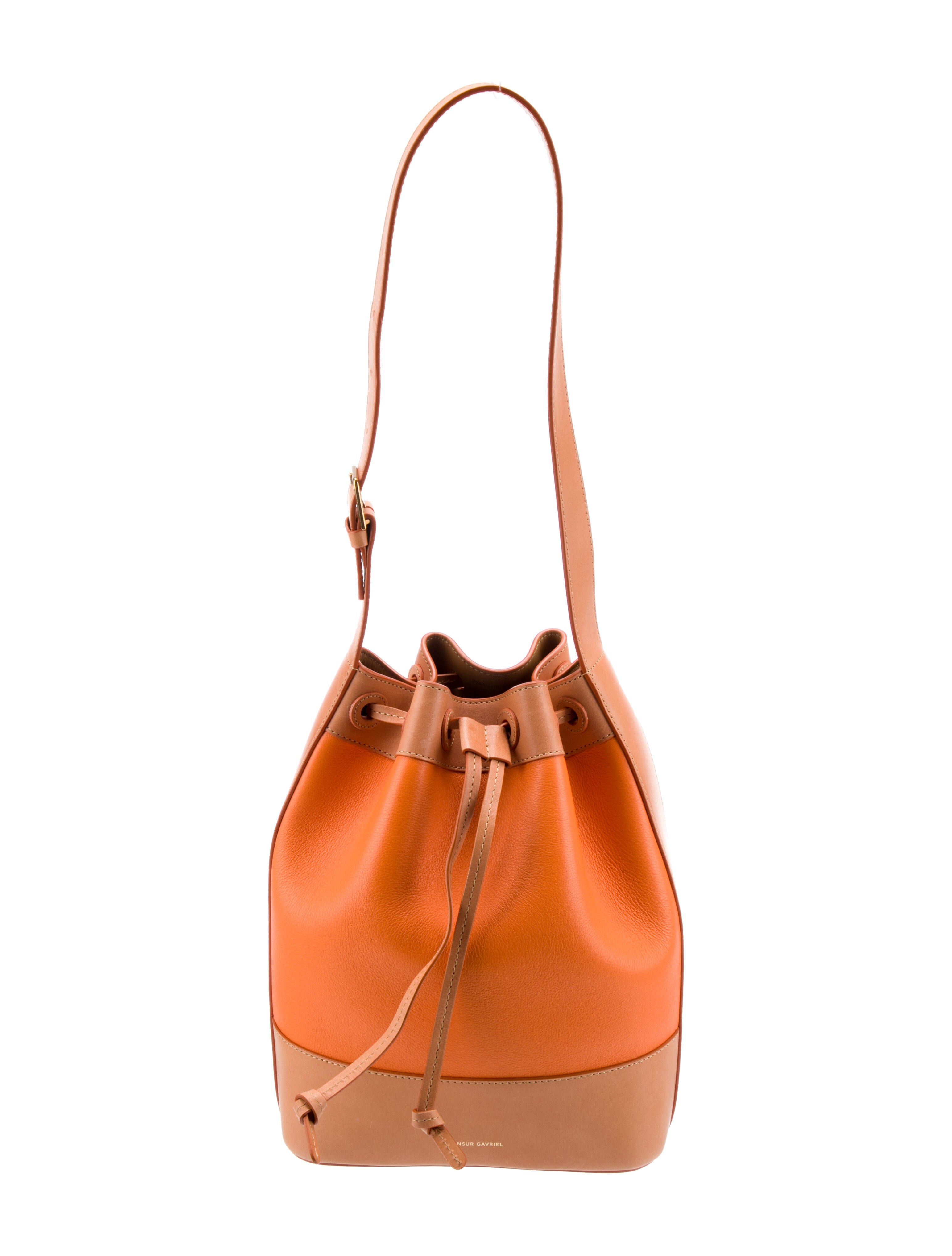 Mansur Gavriel Leather Bucket Bag Orange Bucket Bags, Handbags