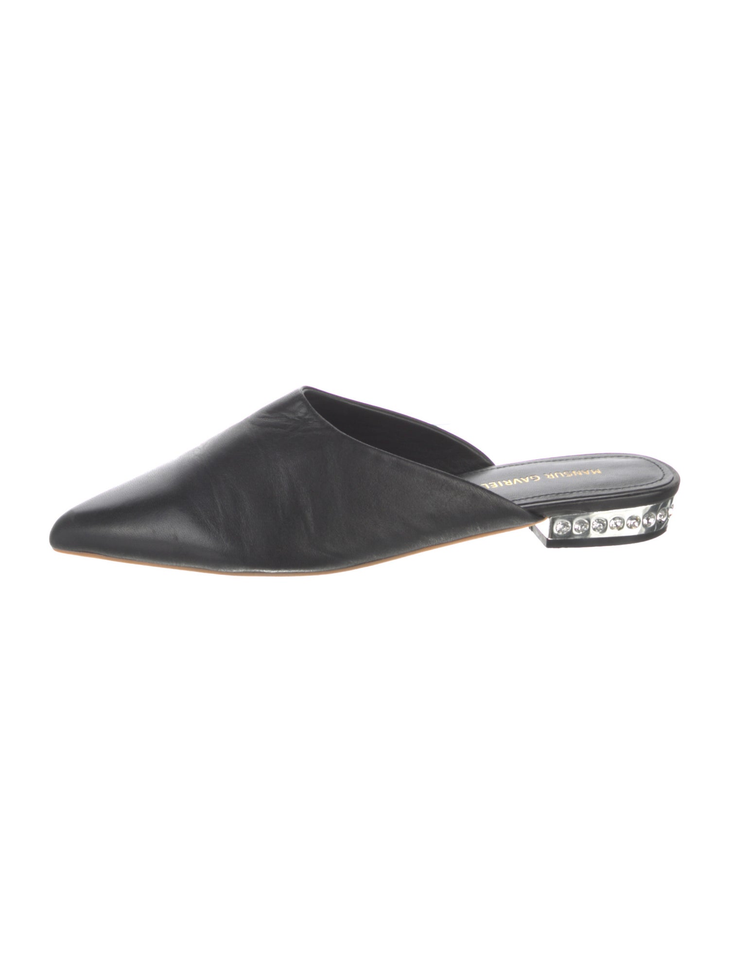 Mansur Gavriel Leather Crystal Embellishments Mules