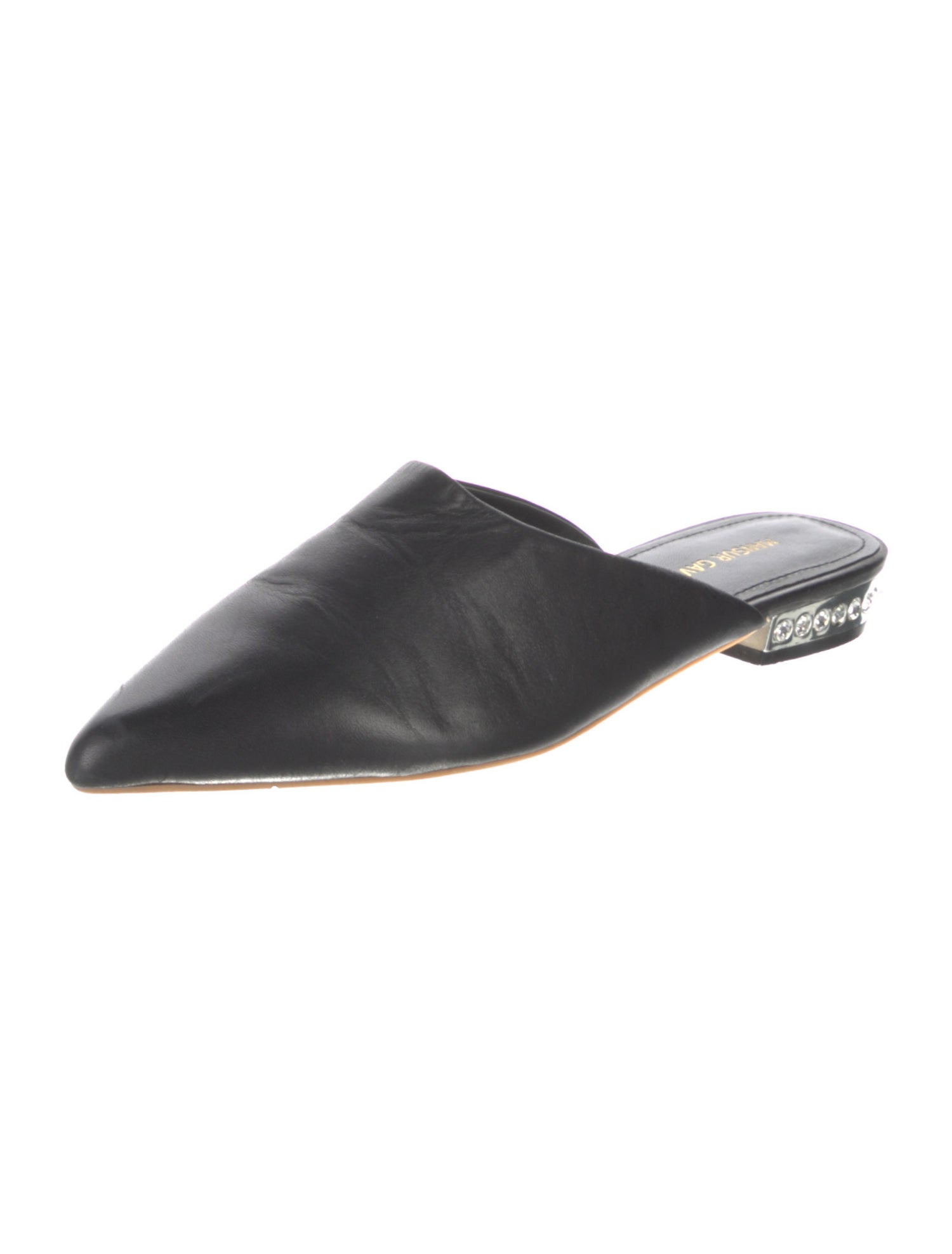 Mansur Gavriel Leather Crystal Embellishments Mules