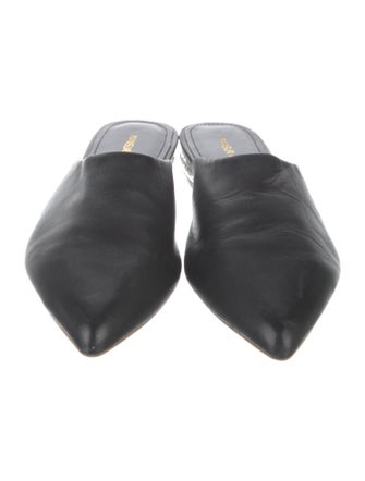 Mansur Gavriel Leather Crystal Embellishments Mules