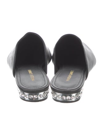 Mansur Gavriel Leather Crystal Embellishments Mules