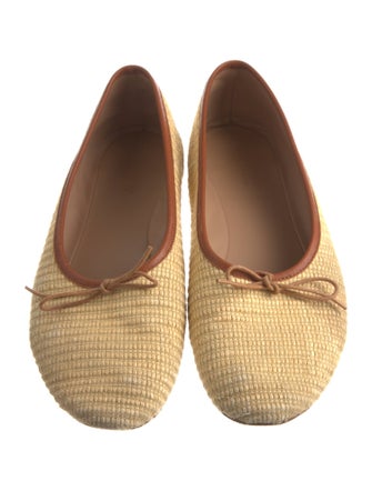 Mansur Gavriel Raffia Bow Accents Ballet Flats