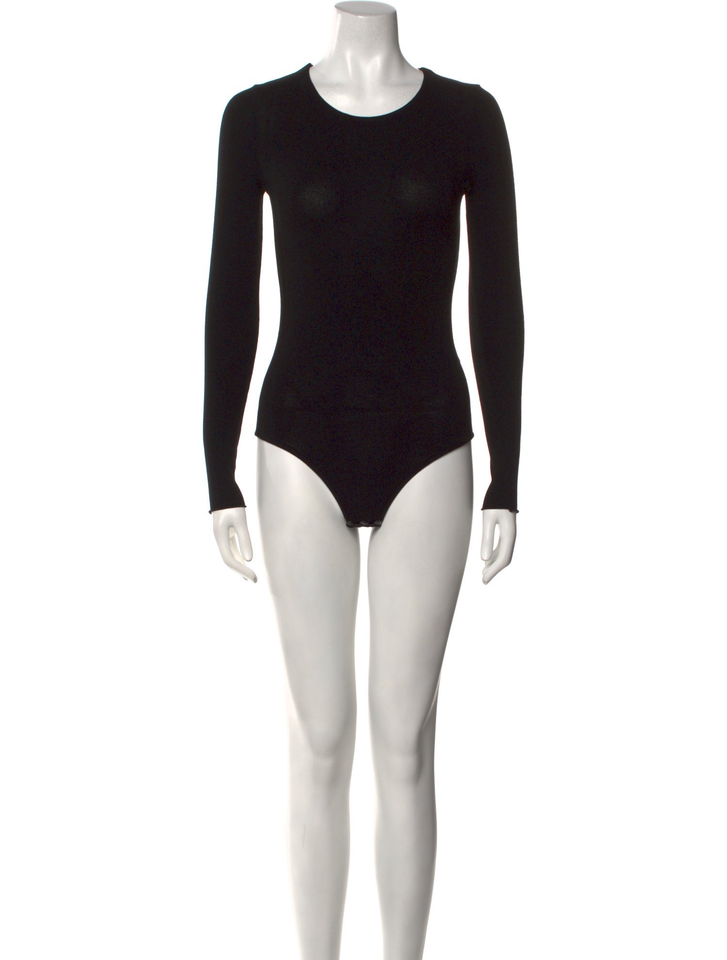 Mansur Gavriel Scoop Neck Long Sleeve Crop Top