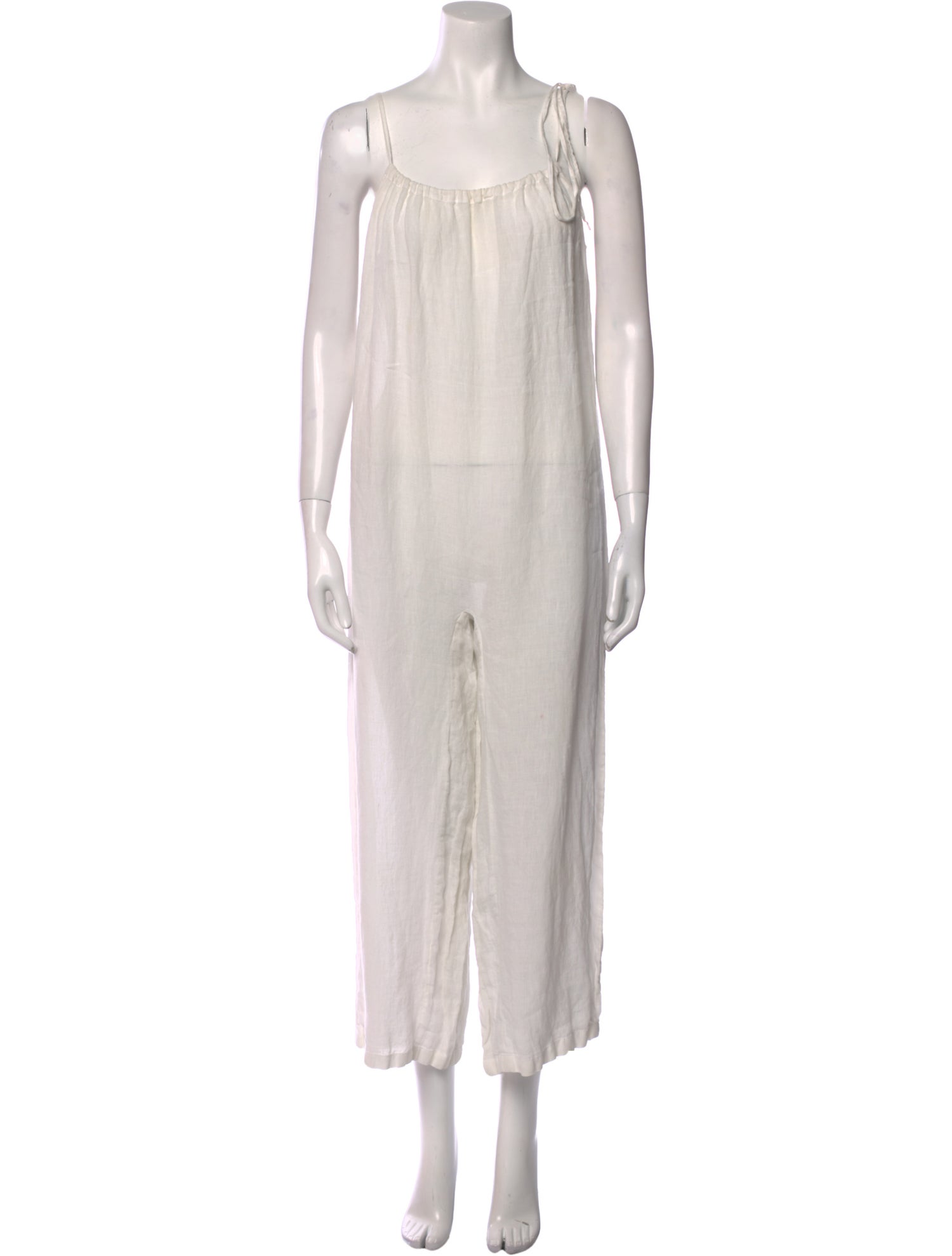 Mansur Gavriel Linen Square Neckline Jumpsuit