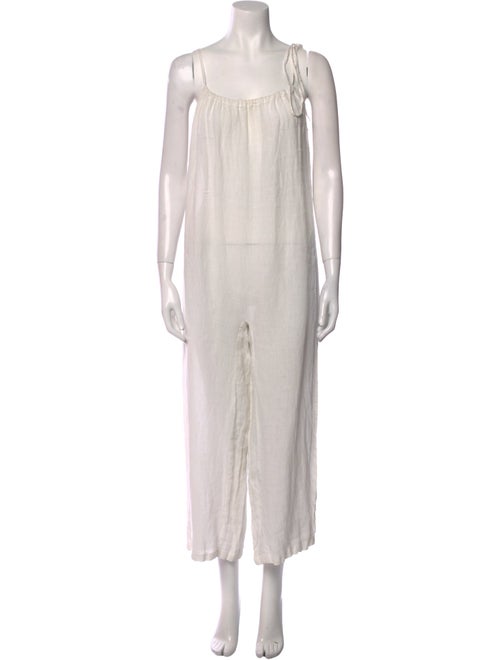 Mansur Gavriel Linen Square Neckline Jumpsuit