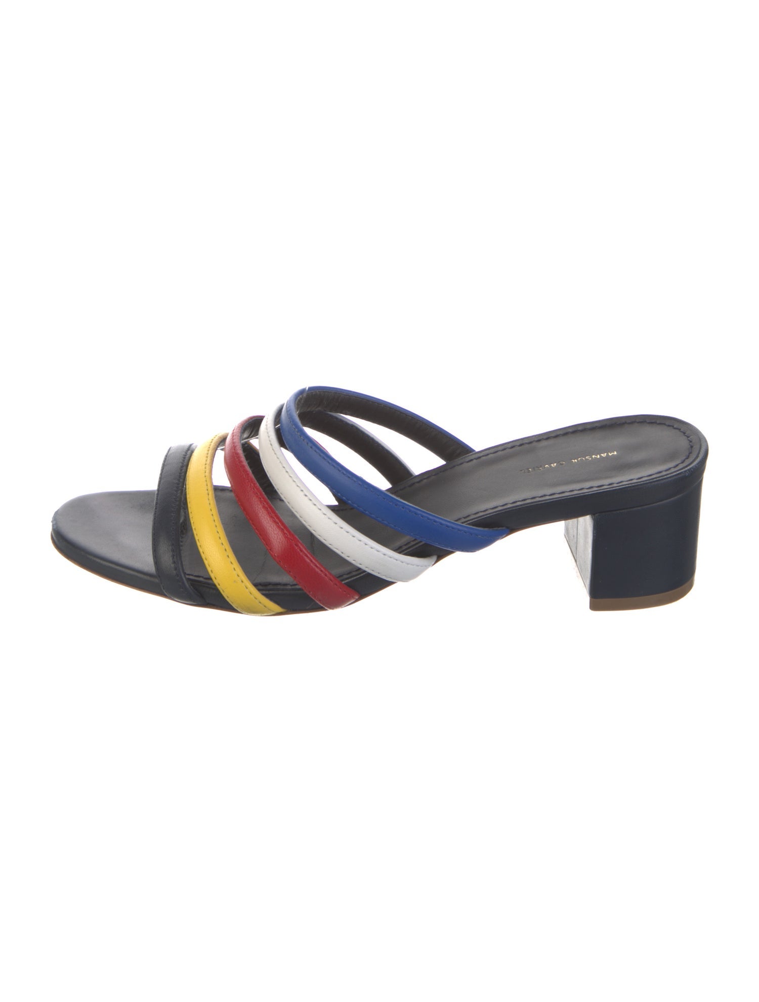 Mansur Gavriel Leather Printed Slides