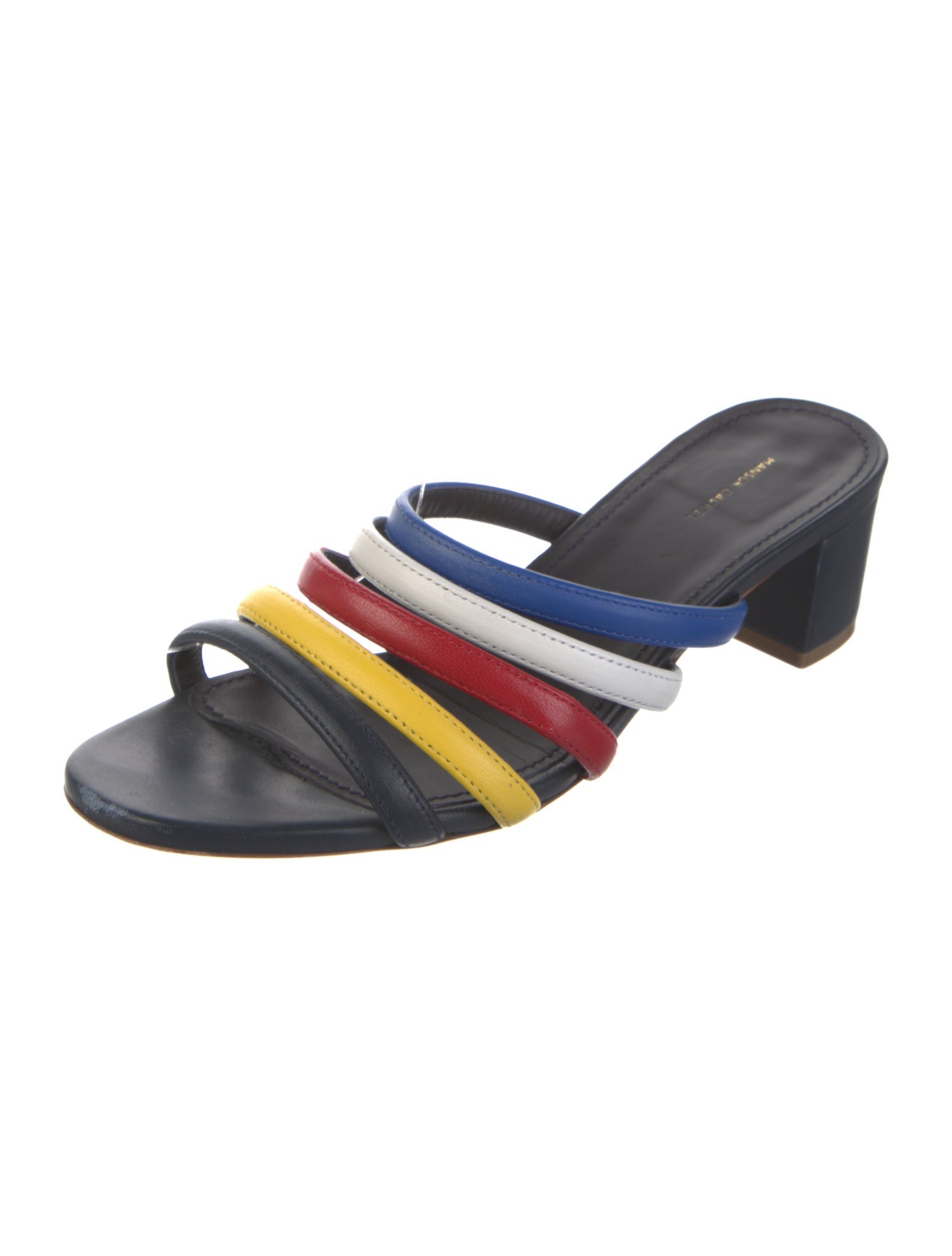 Mansur Gavriel Leather Printed Slides