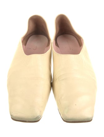 Mansur Gavriel Leather Embroidered Accent Mules