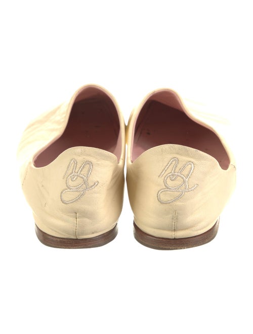 Mansur Gavriel Leather Embroidered Accent Mules